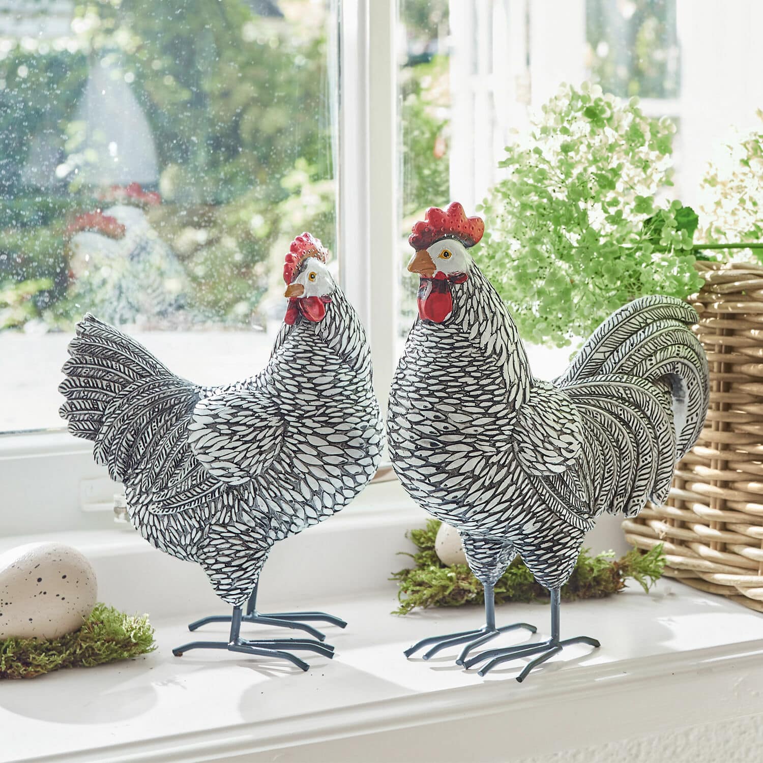 Set de 2 gallinas decorativas Mannis