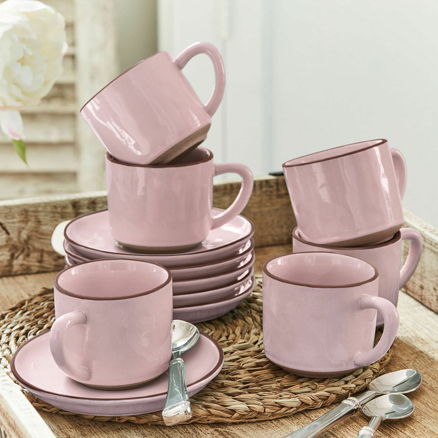 Set de 6 tazas y platillos Biarré