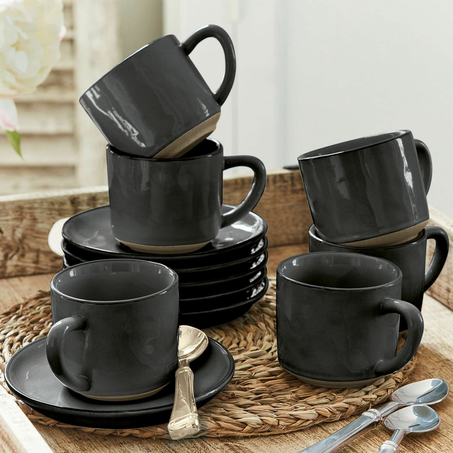 Set de 6 tazas y platillos Biarré