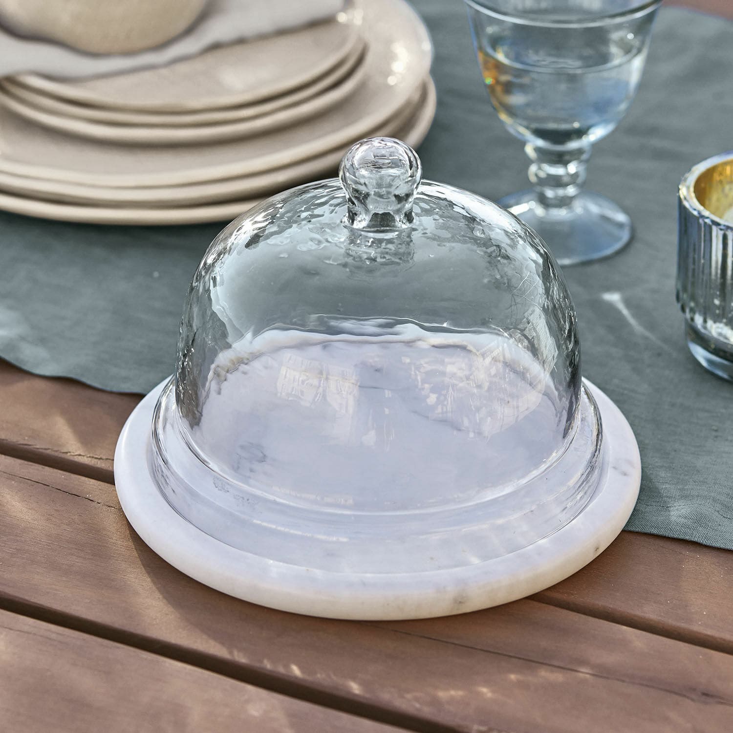 Campana de cristal con plato Barnsdale