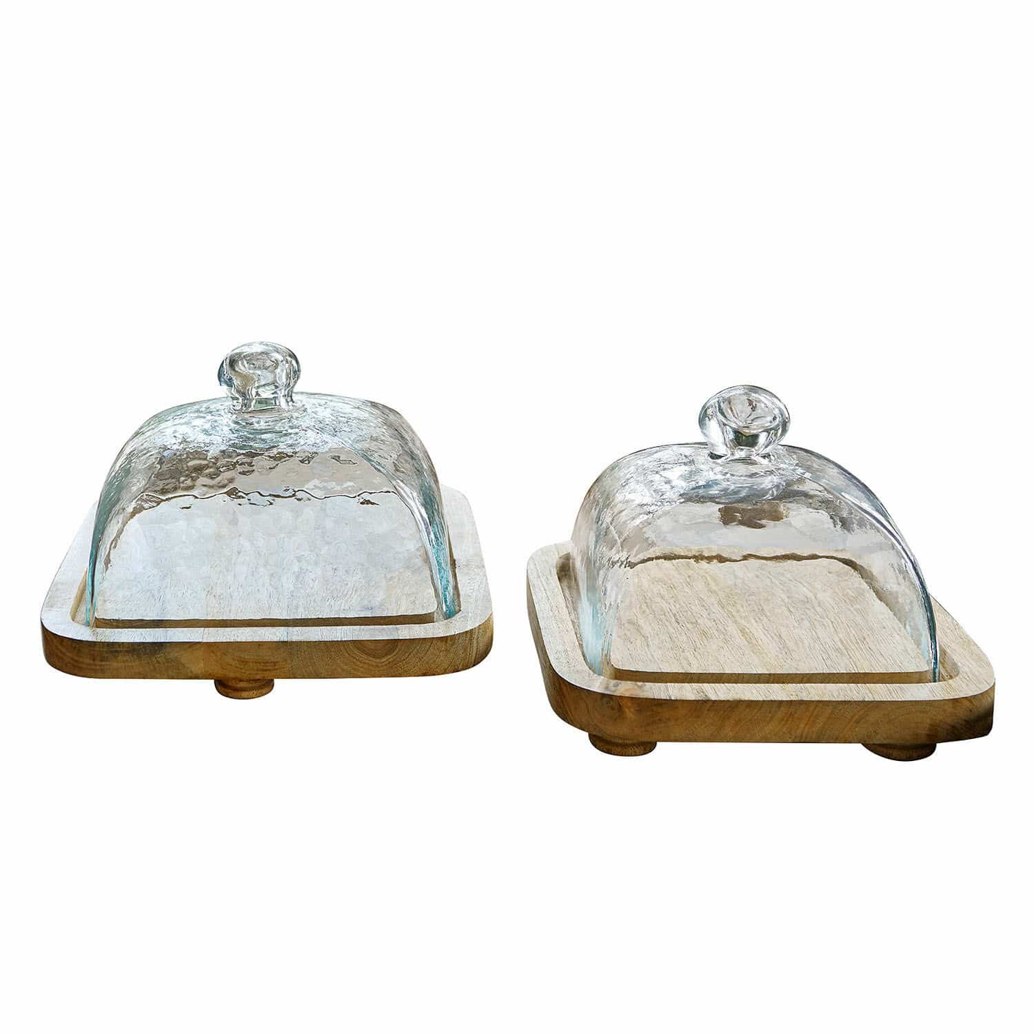 Set de 2 campanas de cristal con plato Bellavario