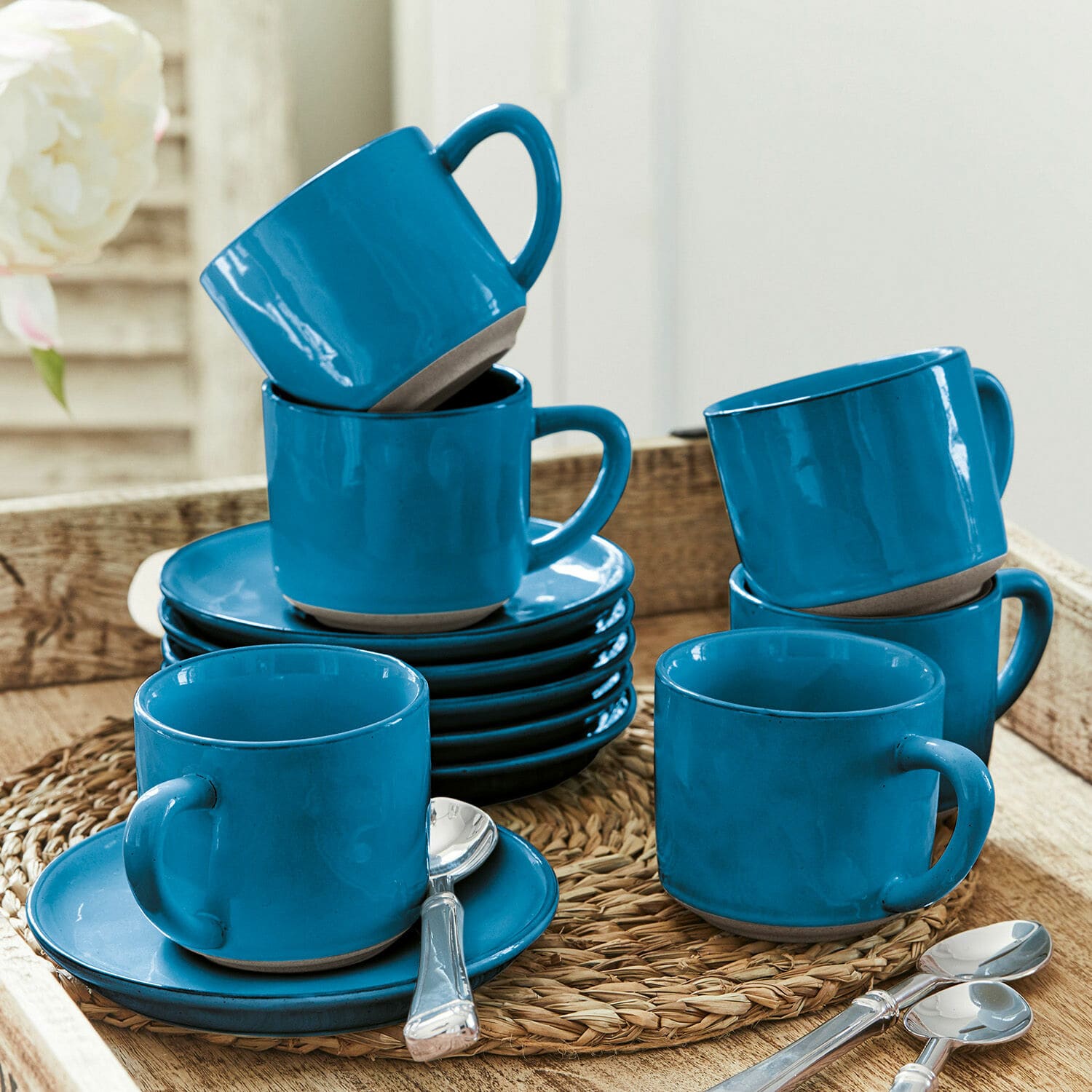 Set de 6 tazas y platillos Biarré